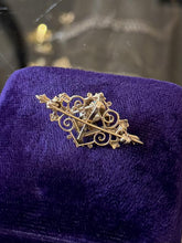Load image into Gallery viewer, Vintage Edwardian Revival 14K Yellow Gold Pearl &amp; Turquoise Brooch Pendant
