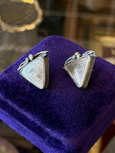 Load image into Gallery viewer, Vintage Artisan Sterling Silver Triangular Pierced Statement Earrings
