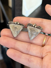 Load image into Gallery viewer, Vintage Artisan Sterling Silver Triangular Pierced Statement Earrings
