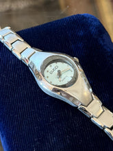 Load image into Gallery viewer, Vintage 1990s Y2K Gucci Silver Tone Bubble Watch Baby Blue Quartz Women's Watch
