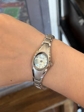 Load image into Gallery viewer, Vintage 1990s Y2K Gucci Silver Tone Bubble Watch Baby Blue Quartz Women's Watch

