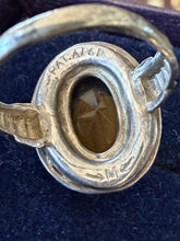 Load image into Gallery viewer, Antique McGrath &amp; Hamin Sterling Silver Art Deco Amber Glass Halo Paste Ring
