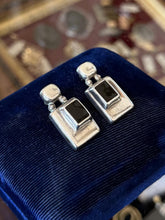 Load image into Gallery viewer, Vintage Mexico Sterling Silver Black Onyx Geometric Brutalist Drop Earrings
