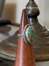 Load image into Gallery viewer, Vintage Navajo Signed TT Tom Taylor Sterling Silver Turquoise Ring US 6

