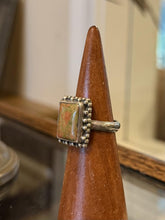 Load image into Gallery viewer, Sterling Silver Beaded Border Unakite Gemstone Rectangular Ring US 8.5
