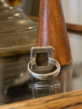 Load image into Gallery viewer, Sterling Silver Beaded Border Unakite Gemstone Rectangular Ring US 8.5
