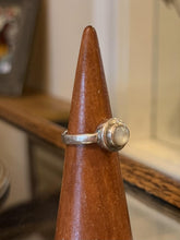 Load image into Gallery viewer, Vintage 1990s Sterling Silver Moonstone Cabochon Bezel Set Ring US 8.25

