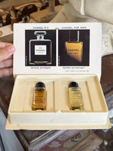 Load image into Gallery viewer, Vintage 1979 Chanel Sample Set in Original Box | Chanel No. 5 &amp; Chanel for Men
