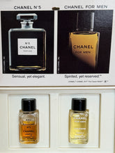 Load image into Gallery viewer, Vintage 1979 Chanel Sample Set in Original Box | Chanel No. 5 &amp; Chanel for Men
