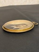 Load image into Gallery viewer, Antique Victorian 1870 Mourning Hand Tinted Woman Portrait Engraved Brass Frame
