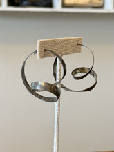 Load image into Gallery viewer, Vintage Artisan Signed Genkut Sterling Silver Modernist Spiral Hoop Earrings
