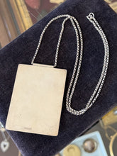 Load image into Gallery viewer, Vintage Modernist Sterling Silver Rhodochrosite Statement Pendant Necklace 22"
