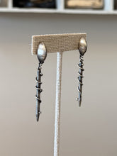Load image into Gallery viewer, Vintage Artisan Sterling Silver Sculptural Twisted Abstract Dangle Earrings
