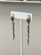 Load image into Gallery viewer, Vintage Artisan Sterling Silver Sculptural Twisted Abstract Dangle Earrings
