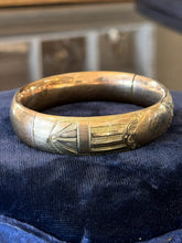 Load image into Gallery viewer, Antique English I.S. &amp; Co. Gold Filled Engraved MJM Monogram Bangle Bracelet
