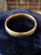 Load image into Gallery viewer, Antique English I.S. &amp; Co. Gold Filled Engraved MJM Monogram Bangle Bracelet
