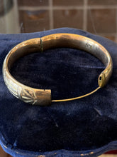 Load image into Gallery viewer, Antique English I.S. &amp; Co. Gold Filled Engraved MJM Monogram Bangle Bracelet
