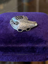 Load image into Gallery viewer, Vintage Little Silver Fox Sterling Silver Black Enamel Eagle Head Bolo Pendant
