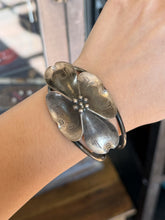 Load image into Gallery viewer, Vintage Signed Stuart Nye Sterling Silver Dogwood Floral Cuff Bracelet
