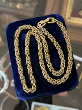 Load image into Gallery viewer, Vintage 1980s Signed Givenchy Gold Plated Byzantine Chain Necklace G Clasp 18"
