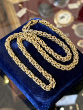 Load image into Gallery viewer, Vintage 1980s Signed Givenchy Gold Plated Byzantine Chain Necklace G Clasp 18"
