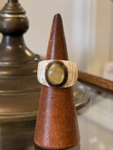Load image into Gallery viewer, Vintage 1980s Southwestern Unisex Carved Shell Mother of Pearl Ring US 8
