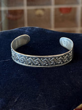 Load image into Gallery viewer, Vintage Signed TV-55 Taxco Mexico Sterling Silver Geometric Cuff Bracelet
