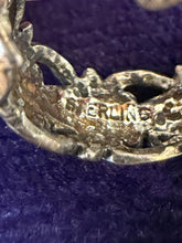 Load image into Gallery viewer, Vintage Filigree Scroll Sterling Silver Pierced Hoop Earrings Small

