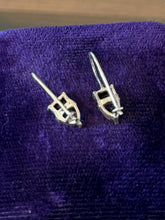Load image into Gallery viewer, Vintage Sterling Silver Faceted Garnet &amp; Purple Glass Dangle Drop Earrings
