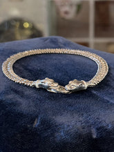 Load image into Gallery viewer, Vintage Milor Italy Sterling Silver Panther Head Chevron Riccio Chain Bracelet
