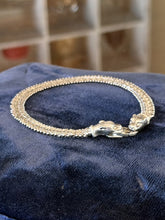 Load image into Gallery viewer, Vintage Milor Italy Sterling Silver Panther Head Chevron Riccio Chain Bracelet
