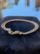 Load image into Gallery viewer, Vintage Milor Italy Sterling Silver Panther Head Chevron Riccio Chain Bracelet
