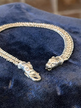 Load image into Gallery viewer, Vintage Milor Italy Sterling Silver Panther Head Chevron Riccio Chain Bracelet
