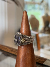 Load image into Gallery viewer, Barbara Bixby Sterling Silver 18K Gold Rhodolite Garnet Statement Ring US 7.5
