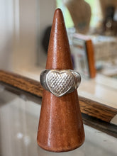 Load image into Gallery viewer, Vintage 1990s Chunky Sterling Silver Diamond Cut Heart Ring US 9.25
