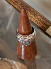 Load image into Gallery viewer, Vintage 1990s Chunky Sterling Silver Diamond Cut Heart Ring US 9.25
