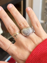 Load image into Gallery viewer, Vintage 1990s Chunky Sterling Silver Diamond Cut Heart Ring US 9.25
