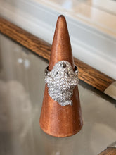 Load image into Gallery viewer, Chunky Sterling Silver Pave Rhinestone Dog Poodle Statement Ring US 8.75
