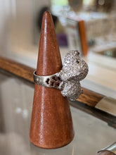 Load image into Gallery viewer, Chunky Sterling Silver Pave Rhinestone Dog Poodle Statement Ring US 8.75

