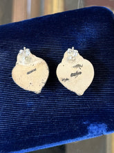 Load image into Gallery viewer, Vintage Navajo Sterling Silver Turquoise Cabochon Pearl Heart Earrings Southwest
