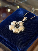 Load image into Gallery viewer, Vintage Signed CII Mexico Sterling Silver Puffy 3D Hibiscus Pendant Necklace
