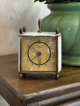 Load image into Gallery viewer, Vintage Midcentury Kandel Germany Travel Alarm Clock Mother of Pearl &amp; Brass
