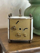 Load image into Gallery viewer, Vintage Midcentury Kandel Germany Travel Alarm Clock Mother of Pearl &amp; Brass
