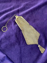 Load image into Gallery viewer, Antique Art Deco Whiting &amp; Davis Metal Mesh Purse Circa 1920s Blue Stone Vintage
