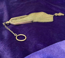 Load image into Gallery viewer, Antique Art Deco Whiting &amp; Davis Metal Mesh Purse Circa 1920s Blue Stone Vintage

