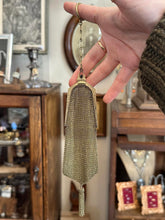 Load image into Gallery viewer, Antique Art Deco Whiting &amp; Davis Metal Mesh Purse Circa 1920s Blue Stone Vintage
