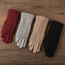 Load image into Gallery viewer, 3 in 1 Cable Solid Knit Textured Winter Gloves:
