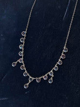 Load image into Gallery viewer, Vintage Art Deco Sterling Silver Watermelon Austrian Crystal Dainty Necklace 17"

