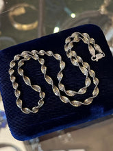 Load image into Gallery viewer, Vintage Italy Two Tone Sterling Silver Twisted Herringbone Chain Necklace 16"
