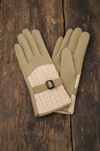 Load image into Gallery viewer, Cable and Band Detailed Smart Touch Winter Gloves
